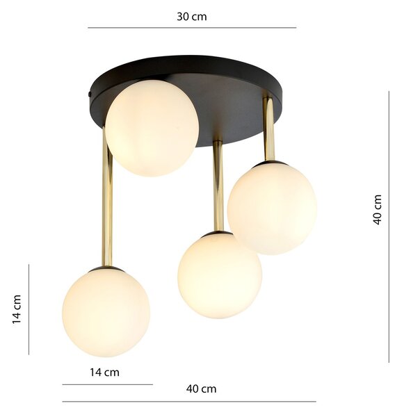 Emibig modern mennyezeti lámpa dolce fehér fekete arany emi1260/4