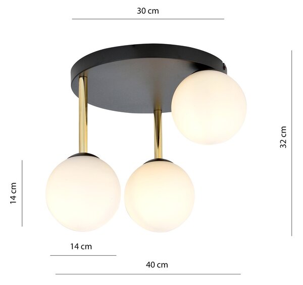 Emibig modern mennyezeti lámpa dolce fehér fekete arany emi1260/3