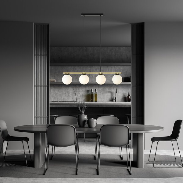 Emibig modern függeszték alora fehér fekete arany emi1254/4