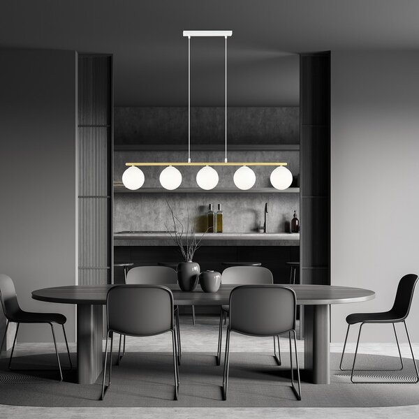 Emibig modern függeszték allora fehér arany emi1255/5