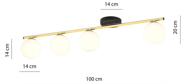 Emibig modern mennyezeti lámpa monza fehér fekete arany emi1252/4