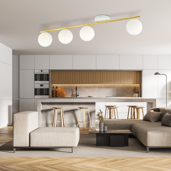 Emibig modern mennyezeti lámpa monza fehér arany emi1253/4