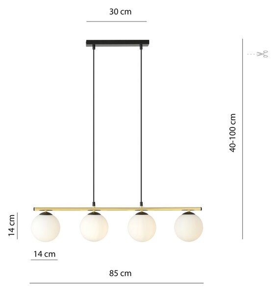 Emibig modern függeszték alora fehér fekete arany emi1254/4