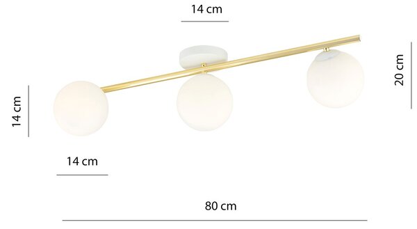 Emibig modern mennyezeti lámpa splendi fehér arany emi1249/3