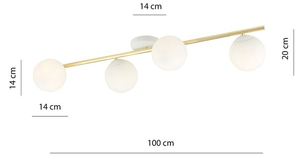 Emibig modern mennyezeti lámpa splendi fehér arany emi1249/4