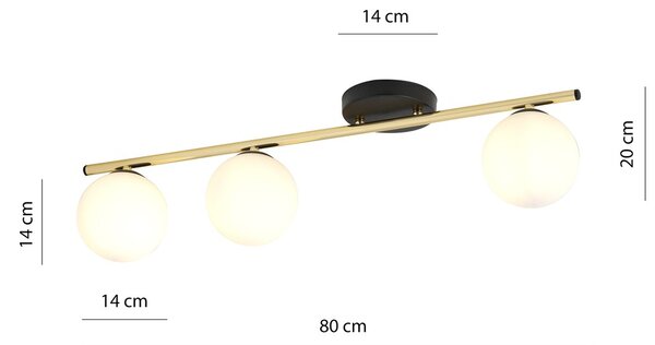 Emibig modern mennyezeti lámpa monza fehér fekete arany emi1252/3