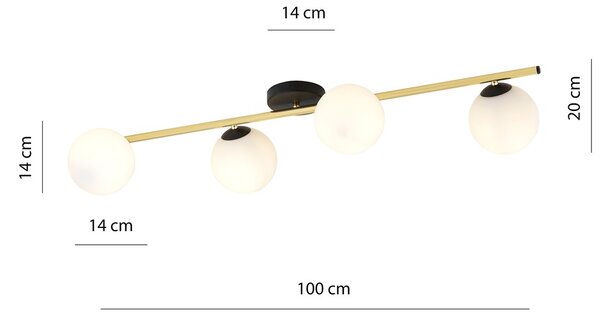 Emibig modern mennyezeti lámpa splendi fehér fekete arany emi1248/4