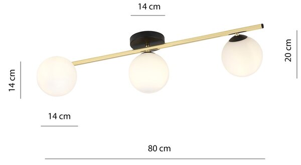 Emibig modern mennyezeti lámpa splendi fehér fekete arany emi1248/3