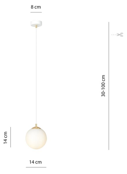 Emibig modern függeszték royal fehér arany emi1244/1