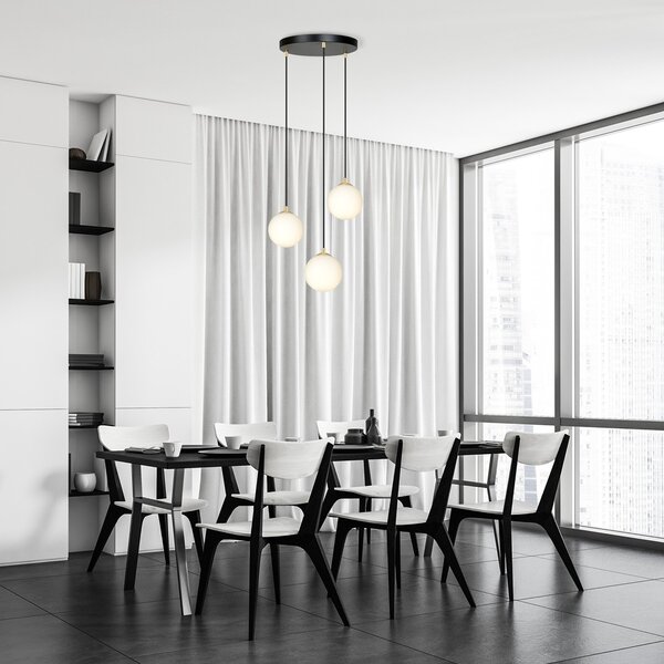 Emibig modern függeszték royal fehér fekete arany emi1243/3
