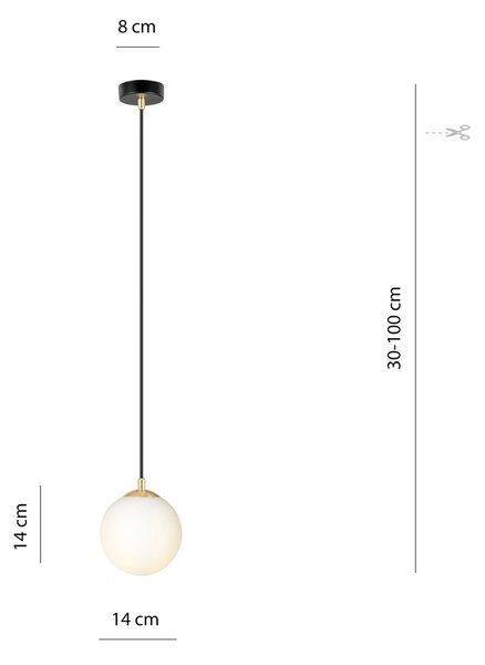 Emibig modern függeszték royal fehér fekete arany emi1243/1