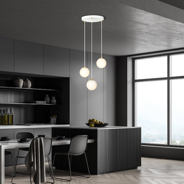 Emibig modern függeszték royal fehér arany emi1244/3