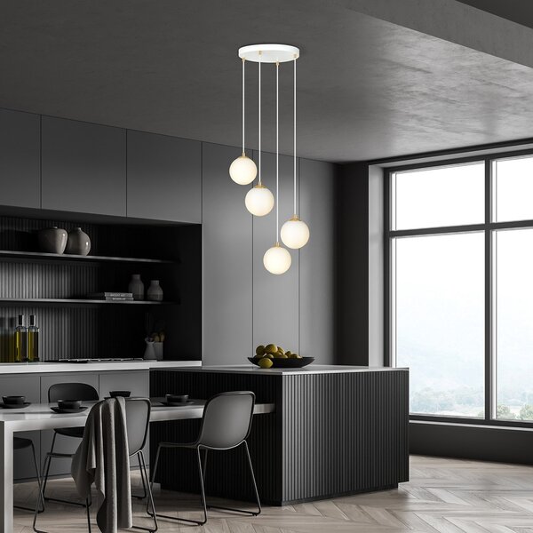 Emibig modern függeszték royal fehér arany emi1244/4