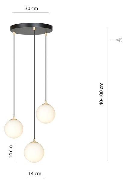 Emibig modern függeszték royal fehér fekete arany emi1243/3