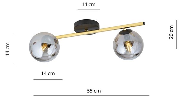 Emibig modern mennyezeti lámpa splendi fekete grafit arany emi1246/2