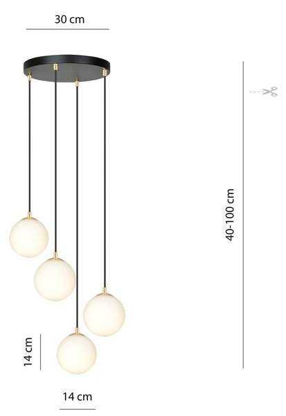 Emibig modern függeszték royal fehér fekete arany emi1243/4