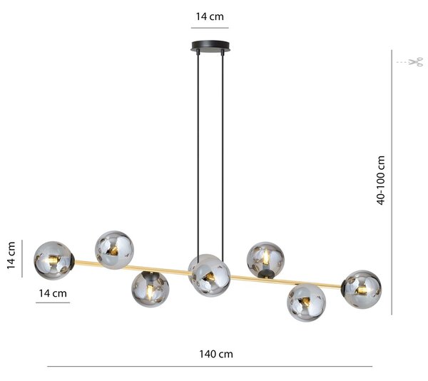 Emibig modern függeszték gravity fekete grafit arany emi1237/8