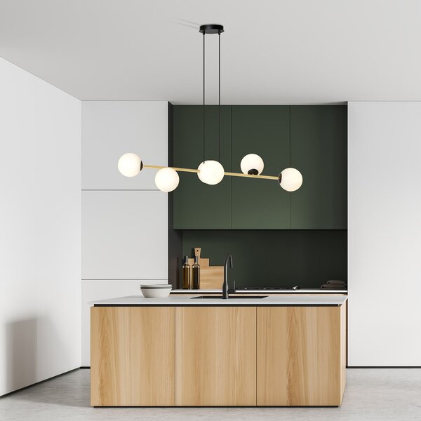 Emibig modern függeszték gravity fehér fekete arany emi1241/6