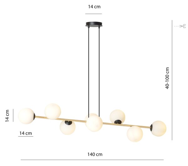Emibig modern függeszték gravity fehér fekete arany emi1241/8