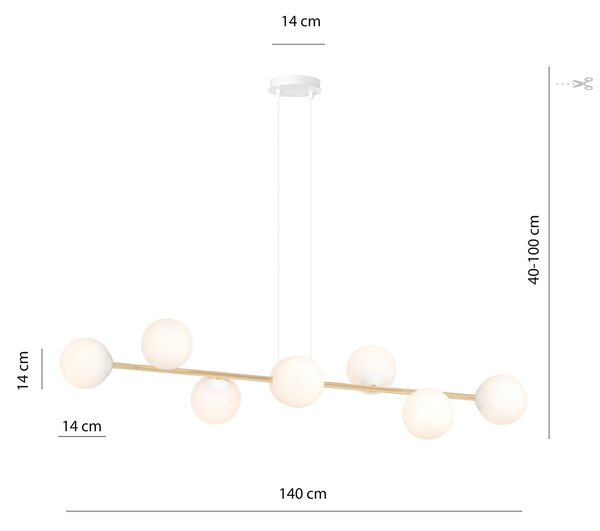 Emibig modern függeszték gravity fehér arany emi1242/8