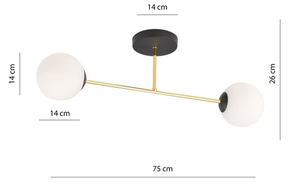 Emibig modern mennyezeti lámpa magnum fehér fekete arany emi1233/2