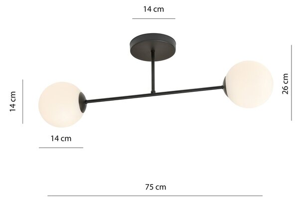 Emibig modern mennyezeti lámpa roma fehér fekete emi1232/2