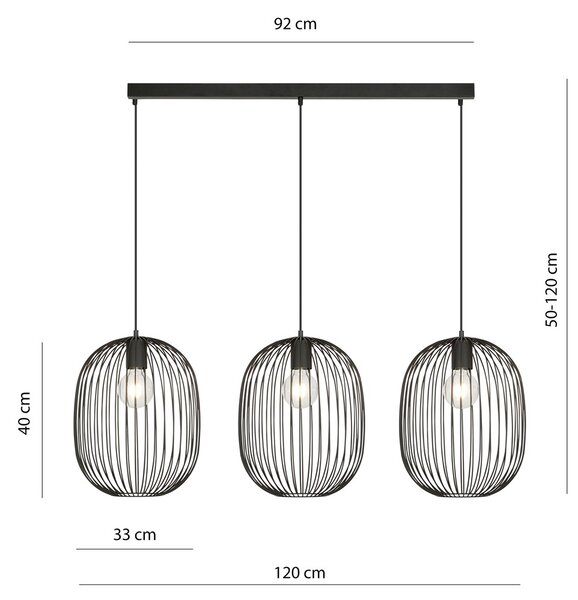 Emibig modern skandináv függeszték onyx fekete emi1304/3