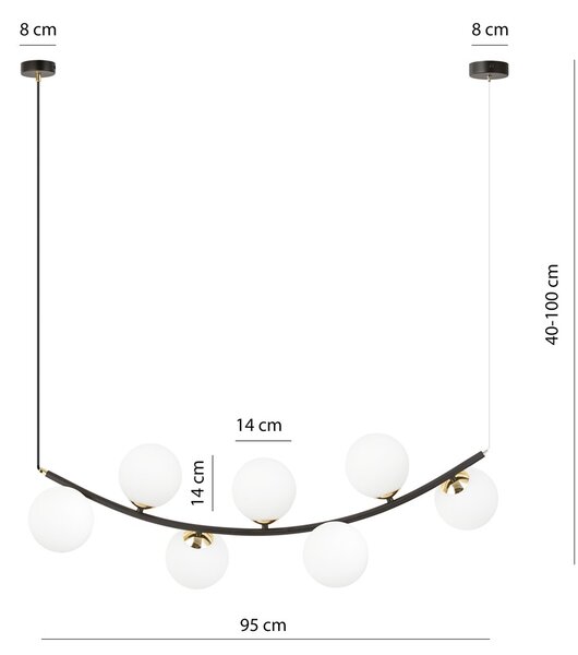 Emibig modern függeszték ritz fehér fekete arany emi1298/7
