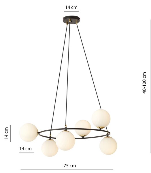 Emibig modern függeszték azura fehér fekete arany emi1295/6