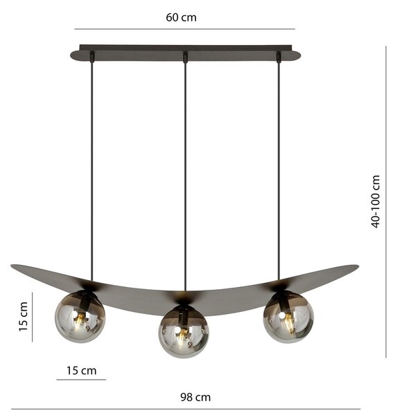 Emibig modern függeszték aura fekete grafit emi1300/3