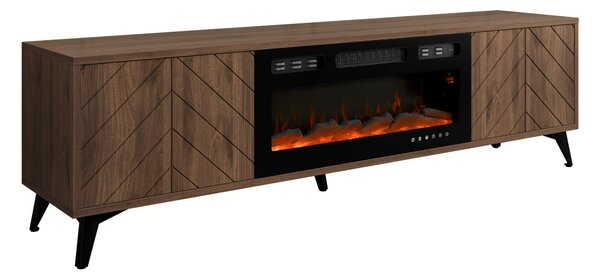 TV-állvány Comfivo Citrus II, Edzett üveg, Közepes sűrűségű farostlemez, Laminált forgácslap, 53x184x40cm, Dió