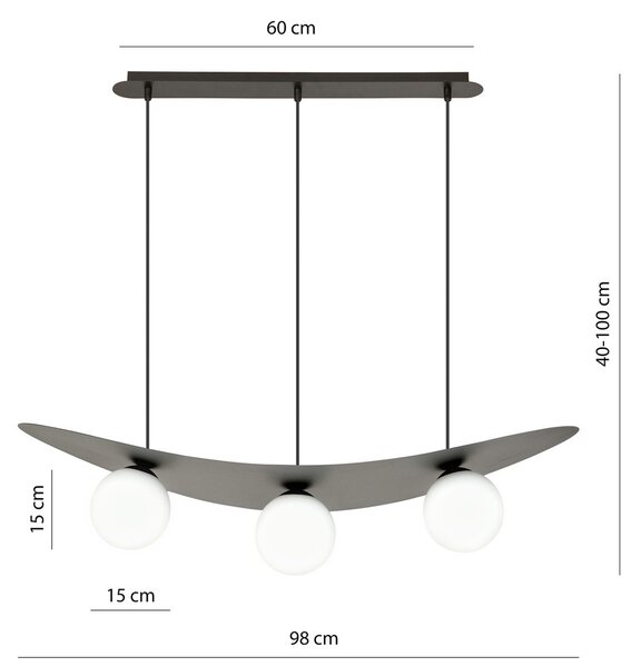 Emibig modern függeszték aura fehér fekete emi1301/3