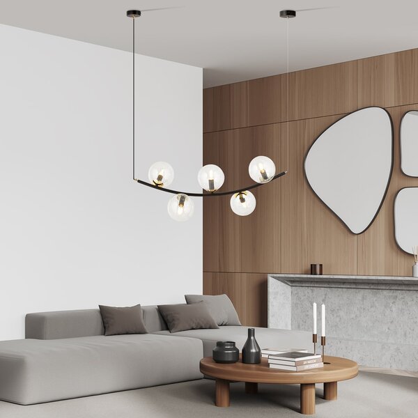 Emibig modern függeszték ritz fekete átlátszó arany emi1296/5