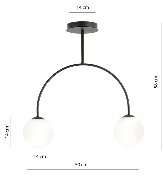 Emibig modern mennyezeti lámpa archi fehér fekete emi1288/2