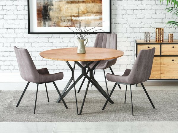 Asztal Houston 541, 76cm, Arany tölgy, Fekete