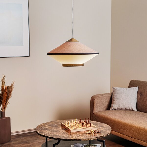 Függőlámpa Forestier, Cymbal S, dimmable, Bézs, Nappali, Szövet / Textília, Dizájn