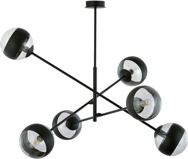 Emibig modern függeszték linear fekete átlátszó emi1168/6