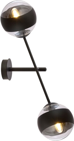 Emibig modern fali lámpa linear fekete átlátszó emi1168/k2