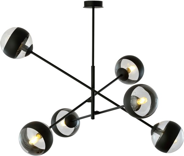 Emibig modern függeszték linear fekete átlátszó emi1168/6