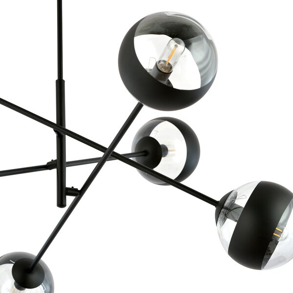 Emibig modern függeszték linear fekete átlátszó emi1168/6