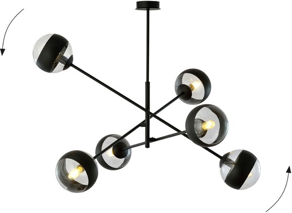 Emibig modern függeszték linear fekete átlátszó emi1168/6