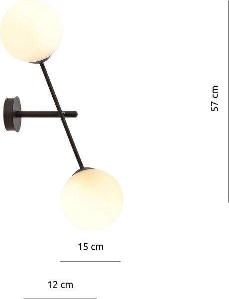 Emibig modern fali lámpa linear fehér fekete emi1169/k2