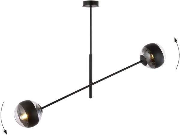 Emibig modern függeszték linear fekete átlátszó emi1168/2