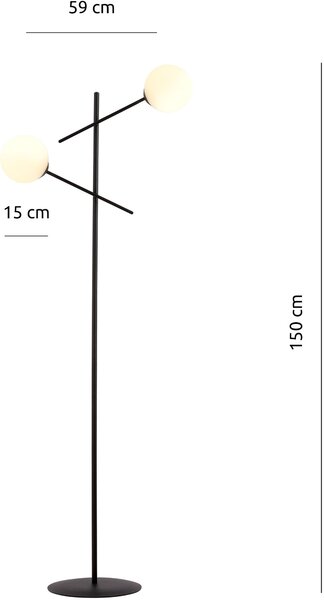 Emibig modern állólámpa linear fehér fekete emi1169/lp2
