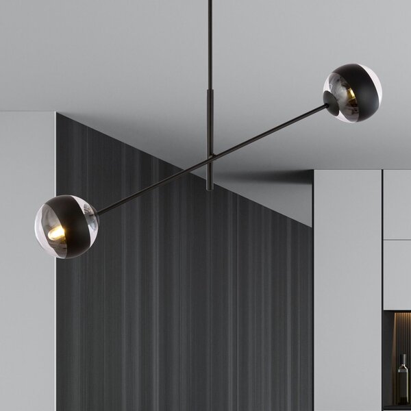 Emibig modern függeszték linear fekete átlátszó emi1168/2