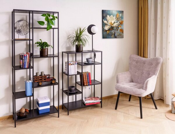 Costa Modern Geometrikus Fekete Fém Könyvespolc