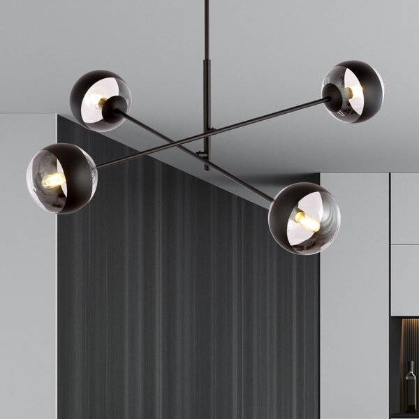 Emibig modern függeszték linear fekete átlátszó emi1168/4