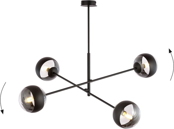 Emibig modern függeszték linear fekete átlátszó emi1168/4