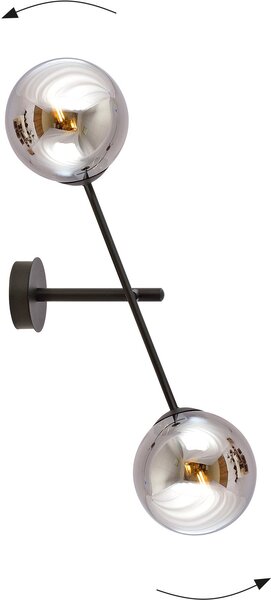 Emibig modern fali lámpa linear fekete grafit emi1167/k2
