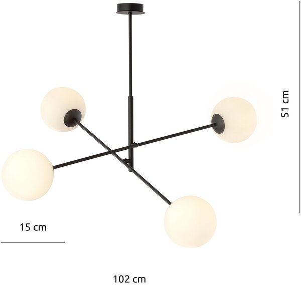 Emibig modern függeszték linear fehér fekete emi1169/4